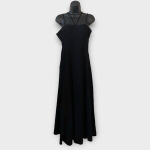 Zara Black Linen Sleeveless Strappy Midi Dress Minimalist Size Medium